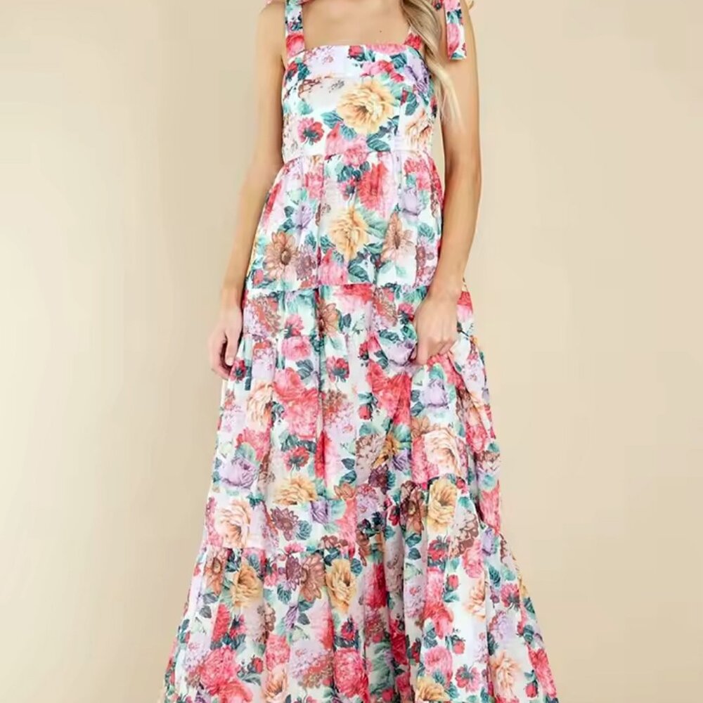Summer Roses Shoulder Strap Dress - Picture 2 of 4